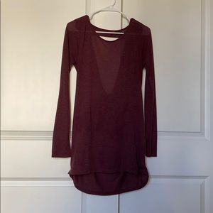BKE red- plum open back tunic